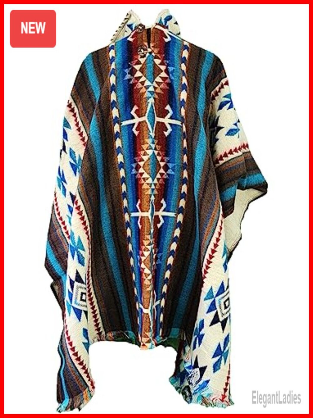 Alpaca Wool Hooded Poncho Mens Western Serape